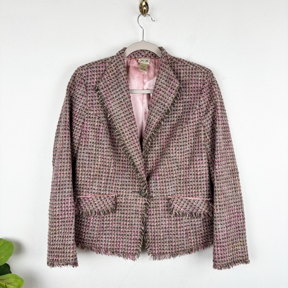 Sigrid Olsen Pink Tweed Blazer Sz 10P